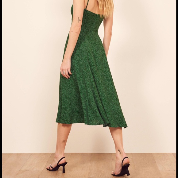 Reformation Vollare Dress Green - Picture 2 of 7